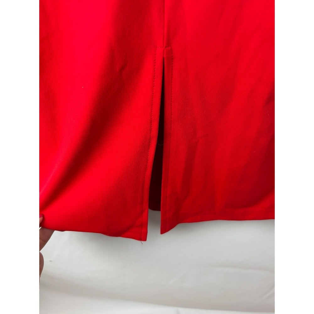 Sultry Red Bodycon Midi Dress Y2K Sexy Sleek Minimalist Chic Night Out Party - Picture 7 of 9